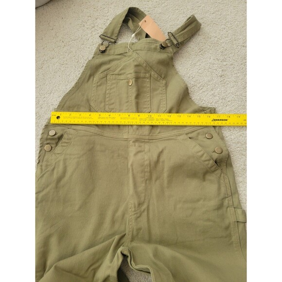 NWT Quince Organic Stretch Cotton Twill Relaxed Overalls Women Small Olive - Picture 6 of 11